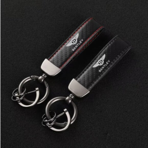 Black Bentley Key Chain Key Ring Keychain Leather Suede Horseshoe B… - Picture 3 of 3